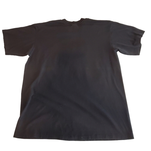 VINTAGE Logo 7 Tshirt Mens Large Black Cotton Single Stitch Eagle USA Flag‎ - Picture 2 of 9